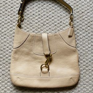 Coach Hamptons Tan Pebble Leather Hobo Shoulder Bag #A0793-10210